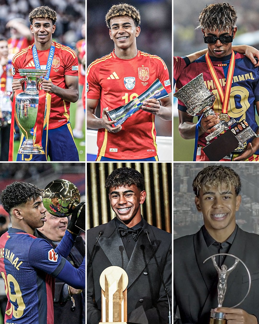 收割奖杯!17岁亚马尔近一年已获科帕奖+金童奖+劳伦斯最佳突破奖